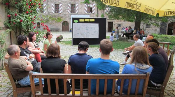 Seminararbeit im Innenhof