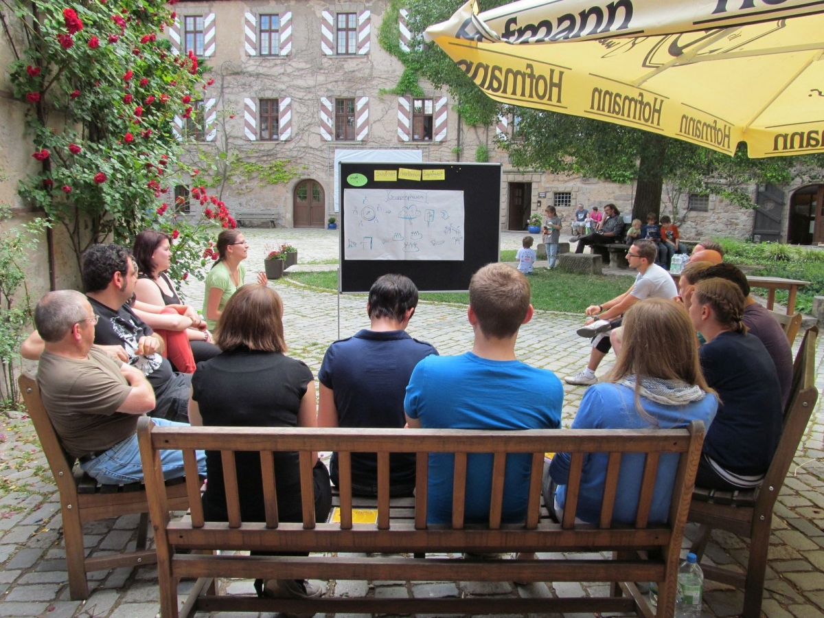 Seminararbeit im Innenhof