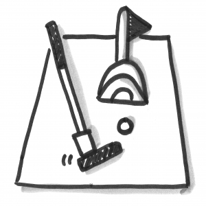 Strichzeichnung Minigolf