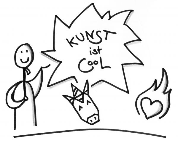 Strichzeichnung Kunstobjekte
