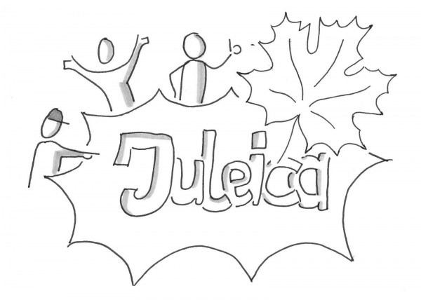 Strichzeichnung Menschengruppe