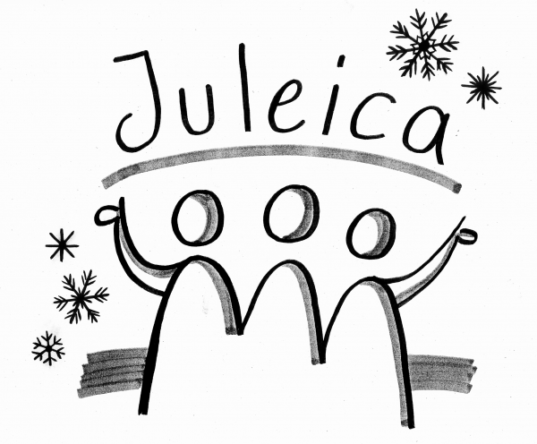 Strichzeichnung Menschengruppe