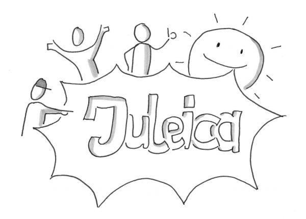 Strichzeichnung Menschengruppe