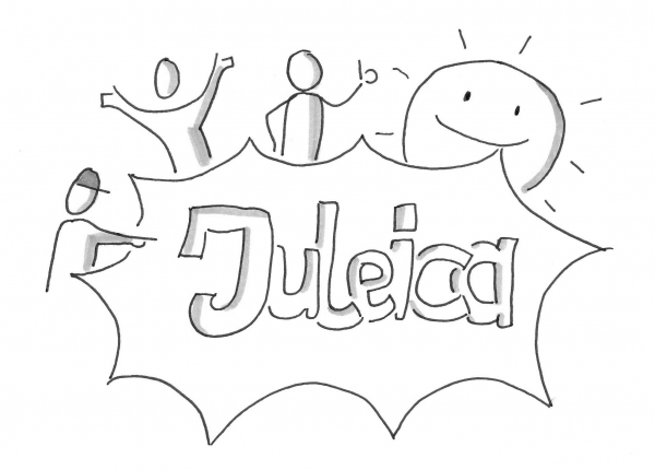 Strichzeichnung Menschengruppe