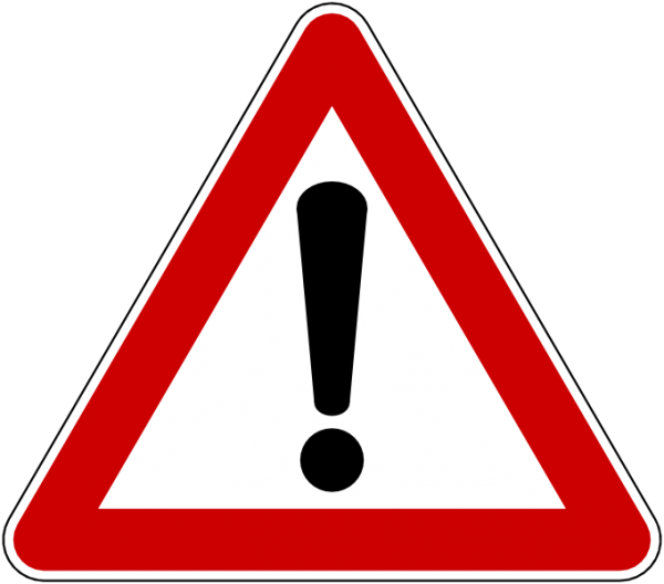 Warnschild mit Ausrufezeichen