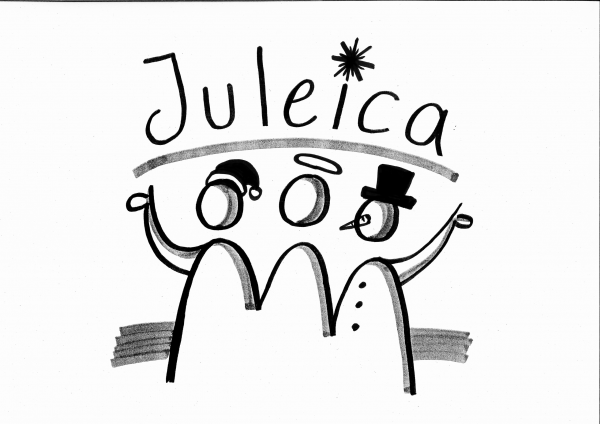 Strichzeichnung Menschengruppe